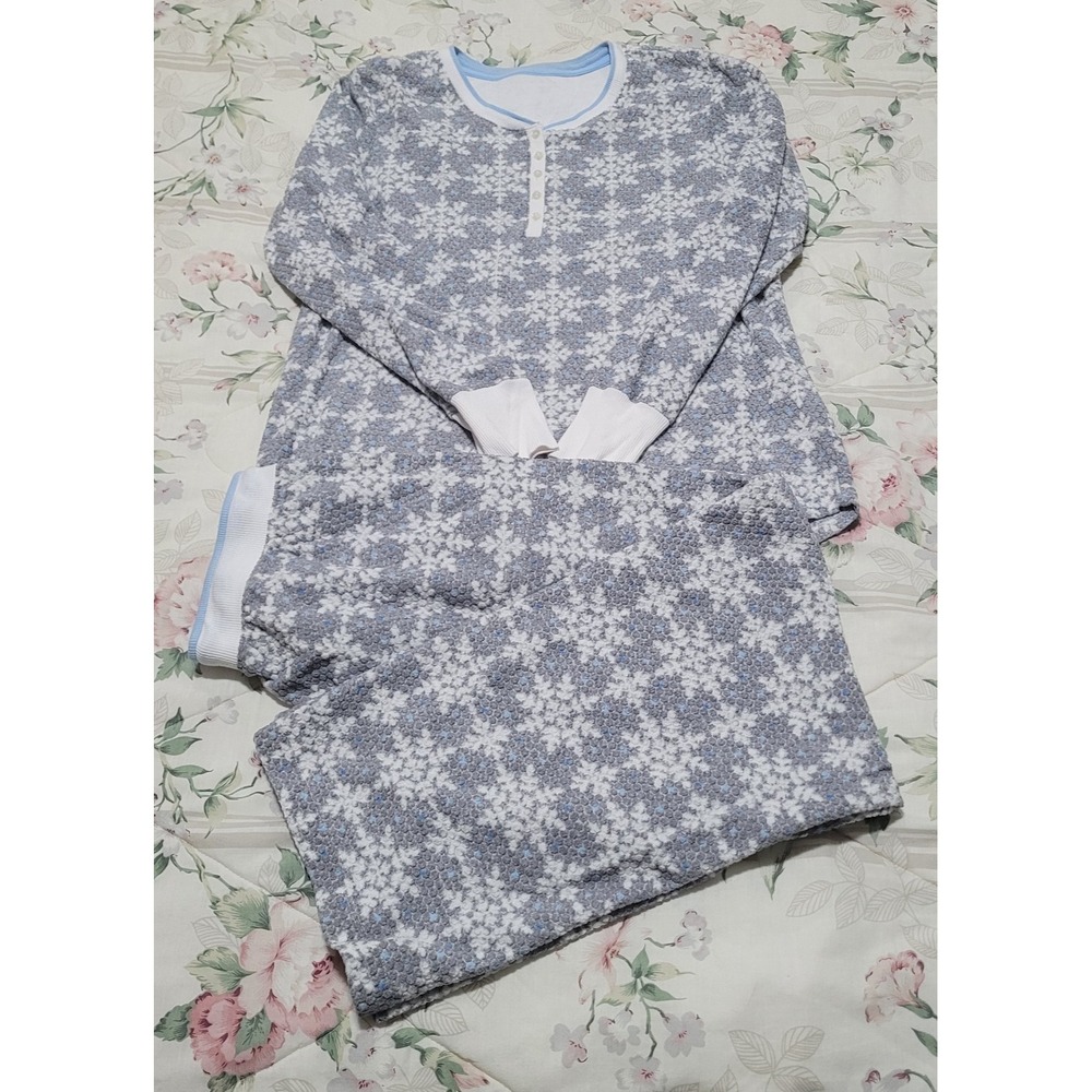 Nautica Women's Textured Stretch Microfleece 2-Piece‎ Pajamas Set, Med, Grey